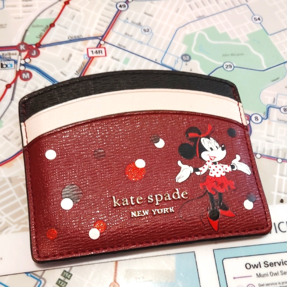 Kate Spade Red and Black Minnie Mouse Card Holder